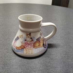 Otagiri Hand Crafted Japan Ceramic Mug Cat Scenic Design Vintage Collectible